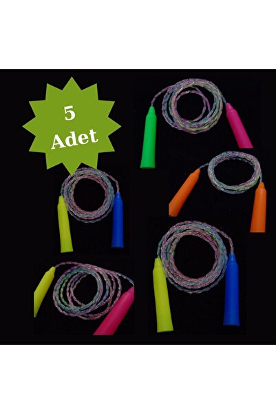 ÇAKABEY Gökkuşağı Çocuk Atlama İpi 2 mt Plastik Renkli 5 Adet
