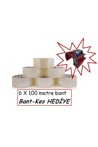 ÇAKABEY 6 Τεμάχια 100 μέτρα 45 χιλιοστά Ακρυλική Ταινία Κολλητικής Ταινίας με Δώρο