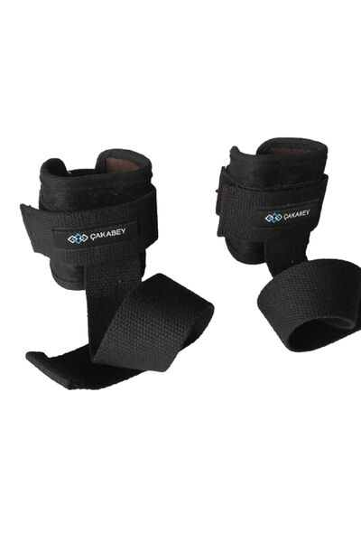 ÇAKABEY Lifting Straps Siyah Ağırlık Kaldırma Straps Pro Bilek Destekli 1 Çift Bar Kaldırma Kayışı