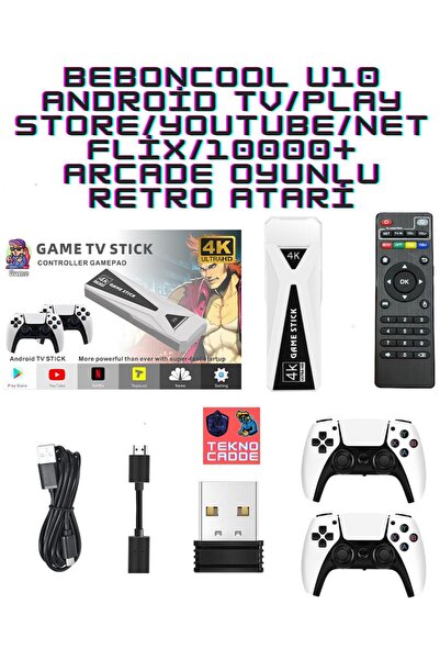 beboncool U10 Netflix Youtube Google Android TV BOX/10000+ OYUN Retro Arcade ...