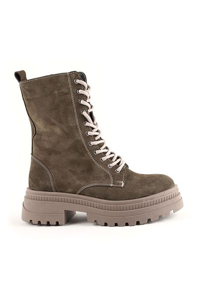 Libero L04.381 Suede Leather Γυναικείες Μπότες Πράσινες