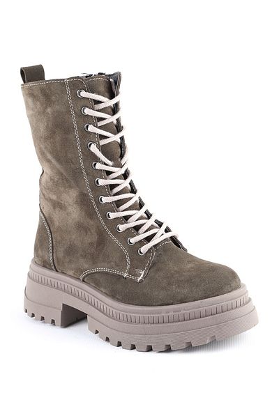 Libero L04.381 Suede Leather Γυναικείες Μπότες Πράσινες
