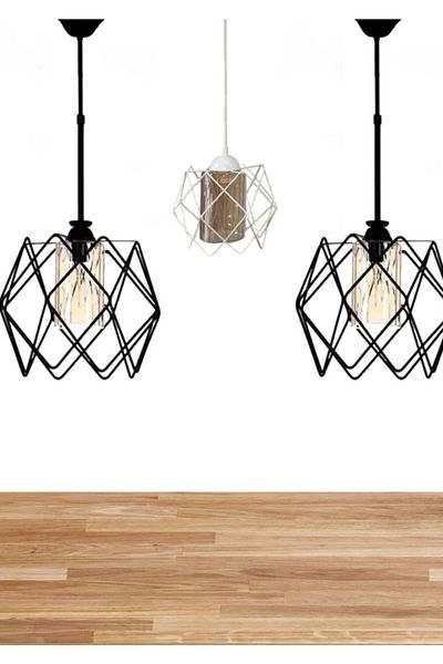 MHK Collection Special Combination Multi-Square Chandelier Set of 3