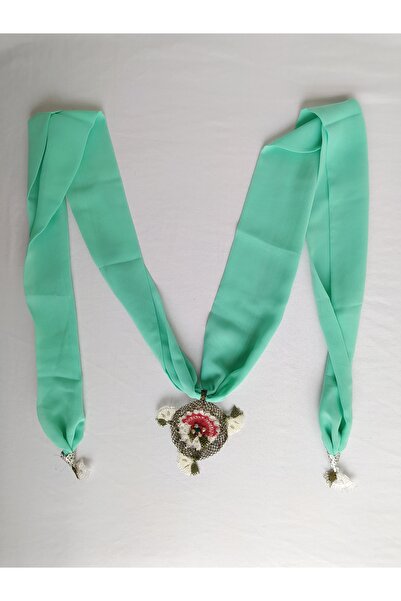 Bircan Hediyelik Çağla Yeşili İğne Oyası Kolye Fular