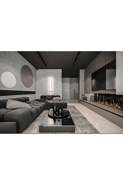 LUXURY VİLLA Luxury Füme Aynalı Tekerlekli Orta Sehpa 60x120 Yükseklik 26cm