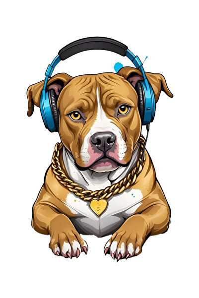 MegaSticker ملصق موسيقى بيتبول - 14x10 سم للمحرك والخوذة والكمبيوتر المحمول و...