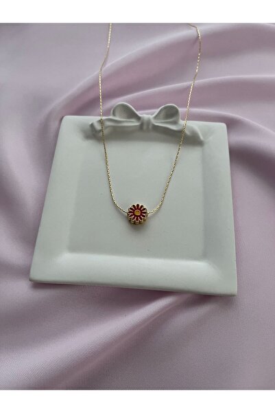 Alexis Carrel Gold Colored Enamel Daisy Necklace