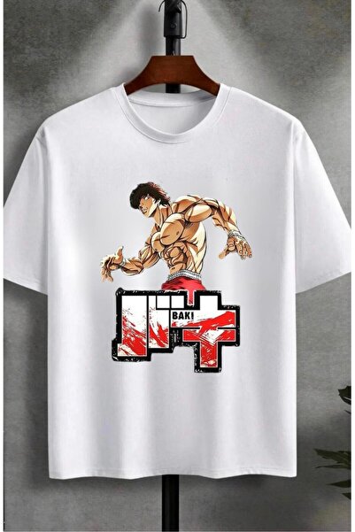 Massgai Tricou unisex oversize din bumbac imprimat Hanma - Maneca scurta