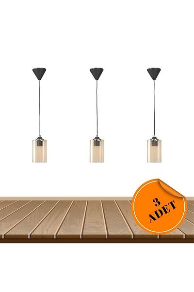 MHK Collection Rustic Acrylic Yellow Mica Glass 3-Piece Living Room Kitchen Children's Room Pendant Lamp Chandelier