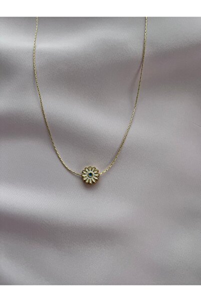 Alexis Carrel Enameled Daisy Gold Color Necklace