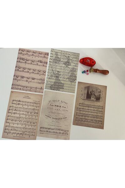 SF SCRAPBOOK KIRTASİYE مجموعة دفاتر يوميات بتصميم عتيق وورق ملاحظات موسيقية، ...