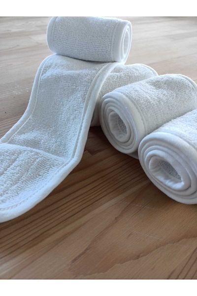 CottonTherapy Λευκή ζώνη μαλλιών - Πετσέτα 5 τμχ, Μακιγιάζ περιποίησης δέρματος από βαμβάκι