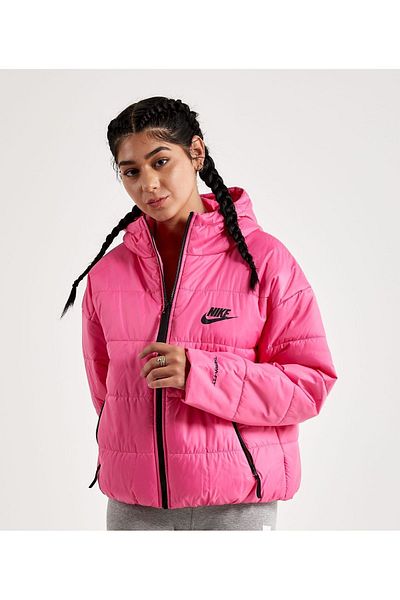 Nike ملابس رياضية معطف نسائي بغطاء للرأس بسحاب كامل من Therma-Fit Repel صناعي DX1797-684