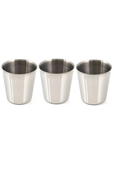 HSGL 304 Quality Stainless Steel Cup - 3-Piece 220 Ml Metal Camping Cup