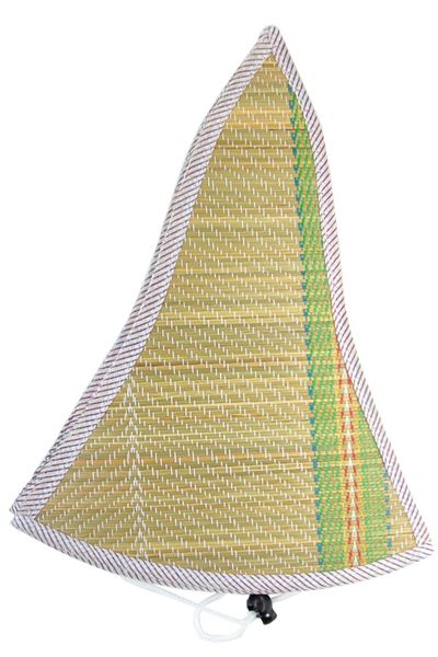 fafatara Foldable Purple Patterned Straw Foter Large Size Hat