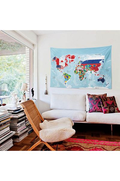 WALLHANG Political World Map - Political World Map - Wall Cover - 150cm x 100cm