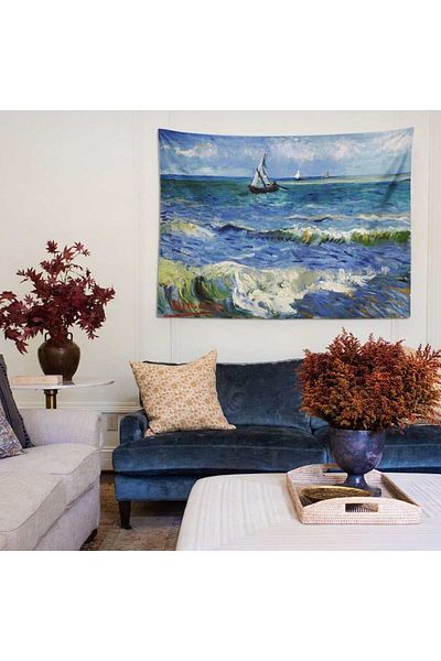 WALLHANG Seascape Seascape - غطاء حائط فان جوخ، سجادة حائط - 130x100 سم