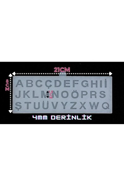 Aj Resincraft Epoksi Silikon Kalıp / Mini Boy Alfabe Kalıbı / Türkçe Alfabe K...