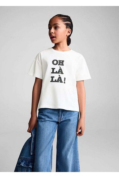 MANGO Kids Tricou Alb Pentru Copii