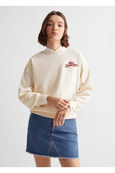 Mango Teen White Sweatshirt for Children