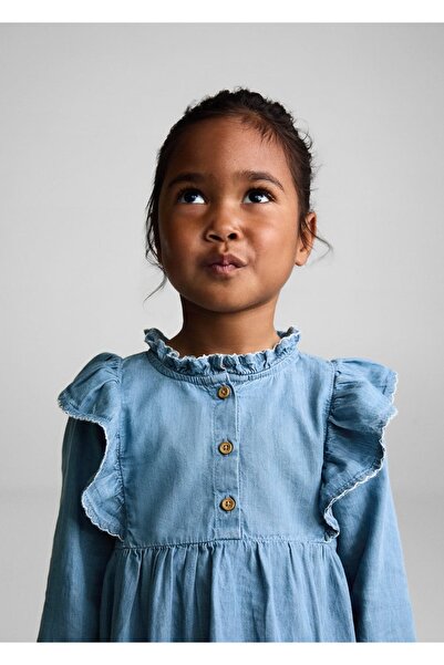 MANGO Baby Fırfırlı kot gömlek