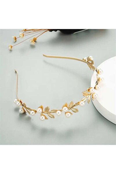 So Much Accesories So-Much Leaf Pearl Detailed Helen Crown Hair Band