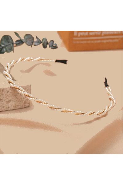 So Much Accesories Lux Gold Pearl So-much Women's Crown Hair Band - Twisted - 1