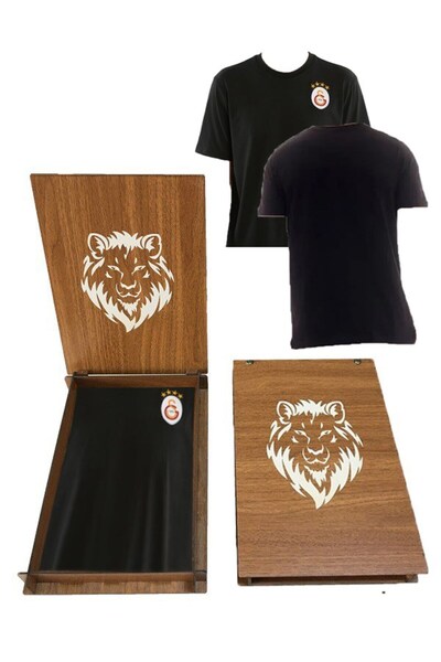 Galatasaray E88046 Model Licensed Gift T-Shirt with Wooden Box