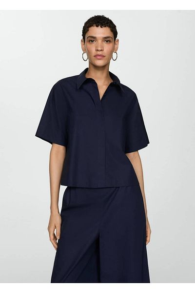 MANGO Woman Short-sleeve cotton shirt