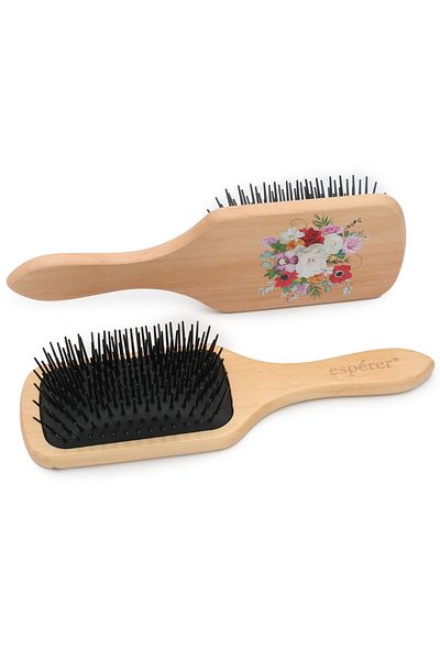 KONAK PERUK Hair Lightening Brush - Wooden, No Knob and Printed - JT8586-02