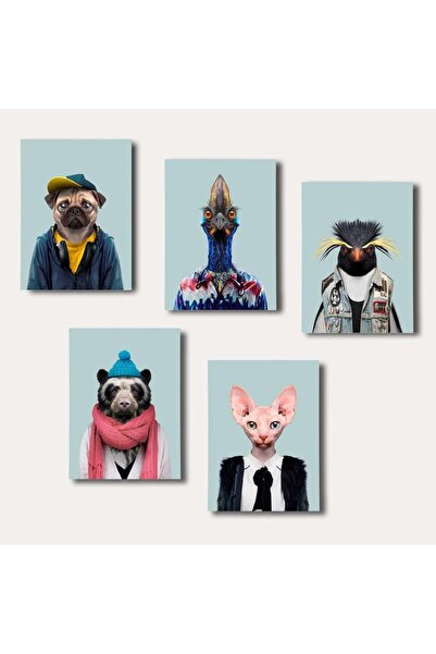 artefoni Tavus Kuşu Köpek Kedi Kolaj Parçalı Yüksek Çözünürlüklü Mega Ebat Ka...