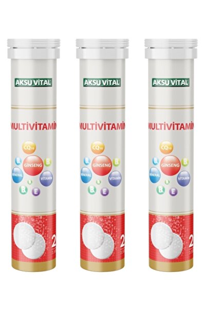 Aksu Vital Multivitamin 3500mg 20 Effervescent Tablets X 3 Pieces