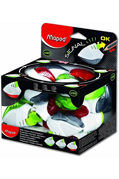 Maped Pencil Sharpener Signal Plastic Single Chamber Student Sharpener (Pack of 30)