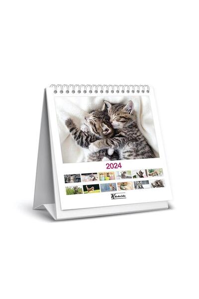 KESKİN COLOR Keskin Color Masa Takvimi Kare Kediler 2024 Kare Masa Takvimi