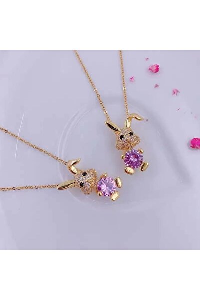 ESJ Paslanmaz Çelik Sevimli Tavşan Çocuk Kolye 64 45 Cm