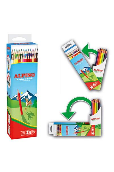 Alpino Çocuk Alpino 24 Colors Dry Paint - Full Size Cardboard Box