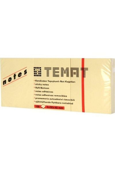 Temat 100 Foi Hârtie Adezivă Galben Pastel - 50x40 Mm