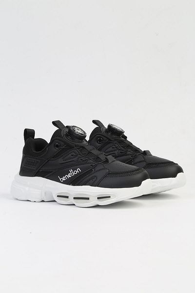 Benetton ®   Pantofi sport cu mecanism de dantelă pentru copii negri IMPORTAȚI BNI-10253