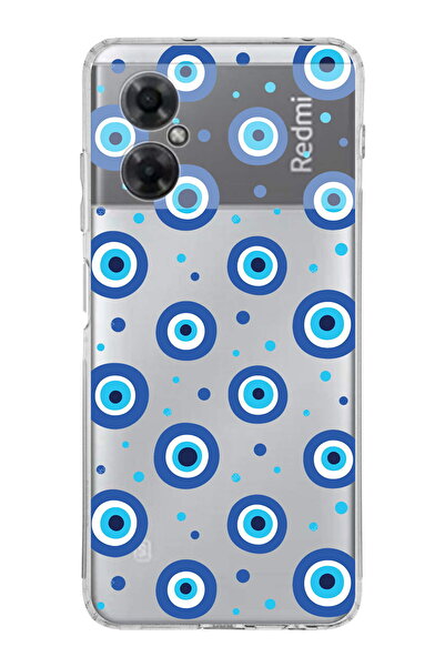 PrintiFy Clear Silicone Case with Evil Eye 1 Printed Camera Protection Compat...