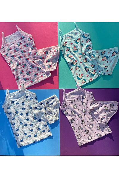 VicTroy Girl's 4-piece Rope Strap Athlete Bikini Set