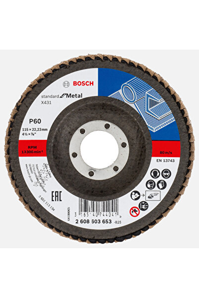 Bosch 115 mm 60 Kum Standard Seri Metal İçin x431 Aluminyumoksit Flap Zımpara...