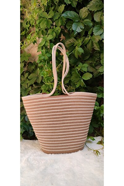 BHR Creative Τσάντα παραλίας - Φυσικό πλεκτό στο χέρι από ψάθι γιούτας