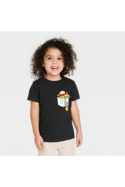 oneagılyazı تي شيرت للأطفال بتصميم بيكاتشو بجيب - مطبوع