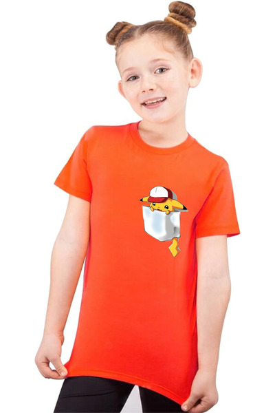 oneagılyazı تي شيرت للأطفال بتصميم بيكاتشو بجيب - مطبوع