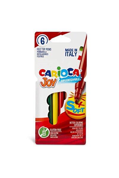 CARIOCA أقلام تلوين ذات 6 ألوان من Joy Super قابلة للغسل