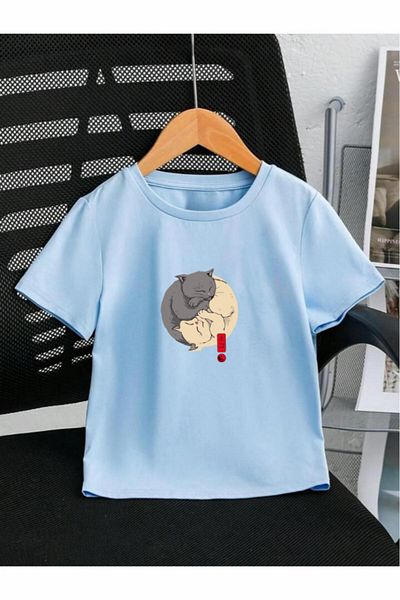 Evomind 1 tricou este un cadou pentru achiziții de 5 și mai sus în coș - Tricou pentru copii unisex cu imprimeu Ying Yang Cat