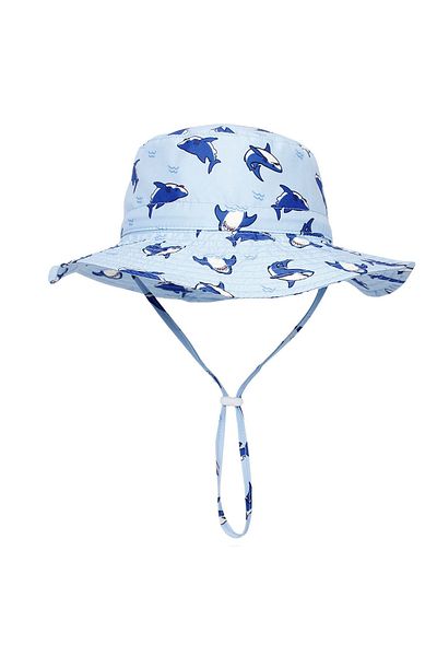 Petityu Upf50+ Humble Blue Shark Adjustable Head Diameter and Neck Cap