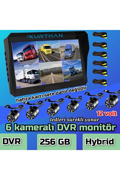 Twogo Tarımsal Araçlara 6 Kanallı Dvr Monitör Ve 6 Adet Beyaz Ledli Kelebek K...