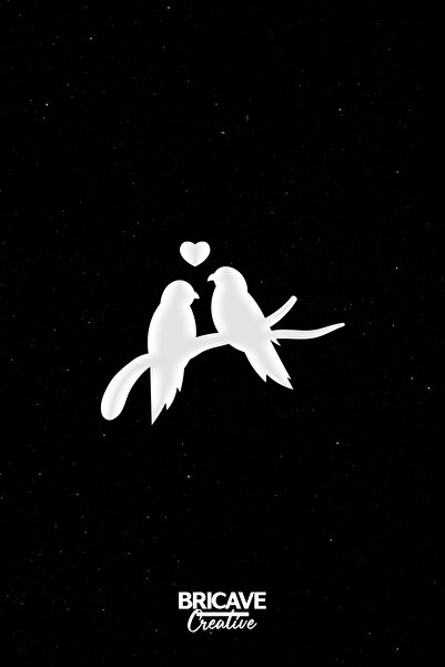 Bricave Autocolant pentru parbriz pentru motocicletă Heart Bird Car 19x14cm