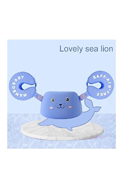 Schulzz سترة سباحة للأطفال/الأطفال من Mambobaby بأكمام طويلة/سترة نجاة - حلقة ذراع للأطفال باللون الأزرق